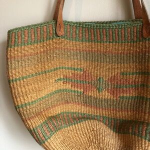Vintage Sisal Bag Lined with Zipper